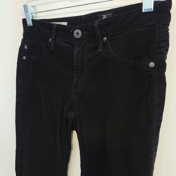 AG Adriano Goldschmied Black Corduroy Legging Super Skinny Jean Size 26 - Picture 2 of 12